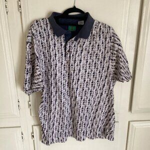 VTG BUGLE BOY 90s Golf White/Blue Polo Shirt Men's XXL